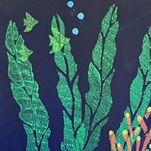 UV BLACKLIGHT CORAL PAINTING Black Canvas Coral Saltwater Reef Ocean Life Art - Picture 3 of 3